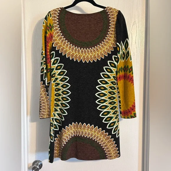 Aryeh | By Anthropologie | Brown and Yellow Patterned Fabric Dress | Size Medium - Picture 6 of 6